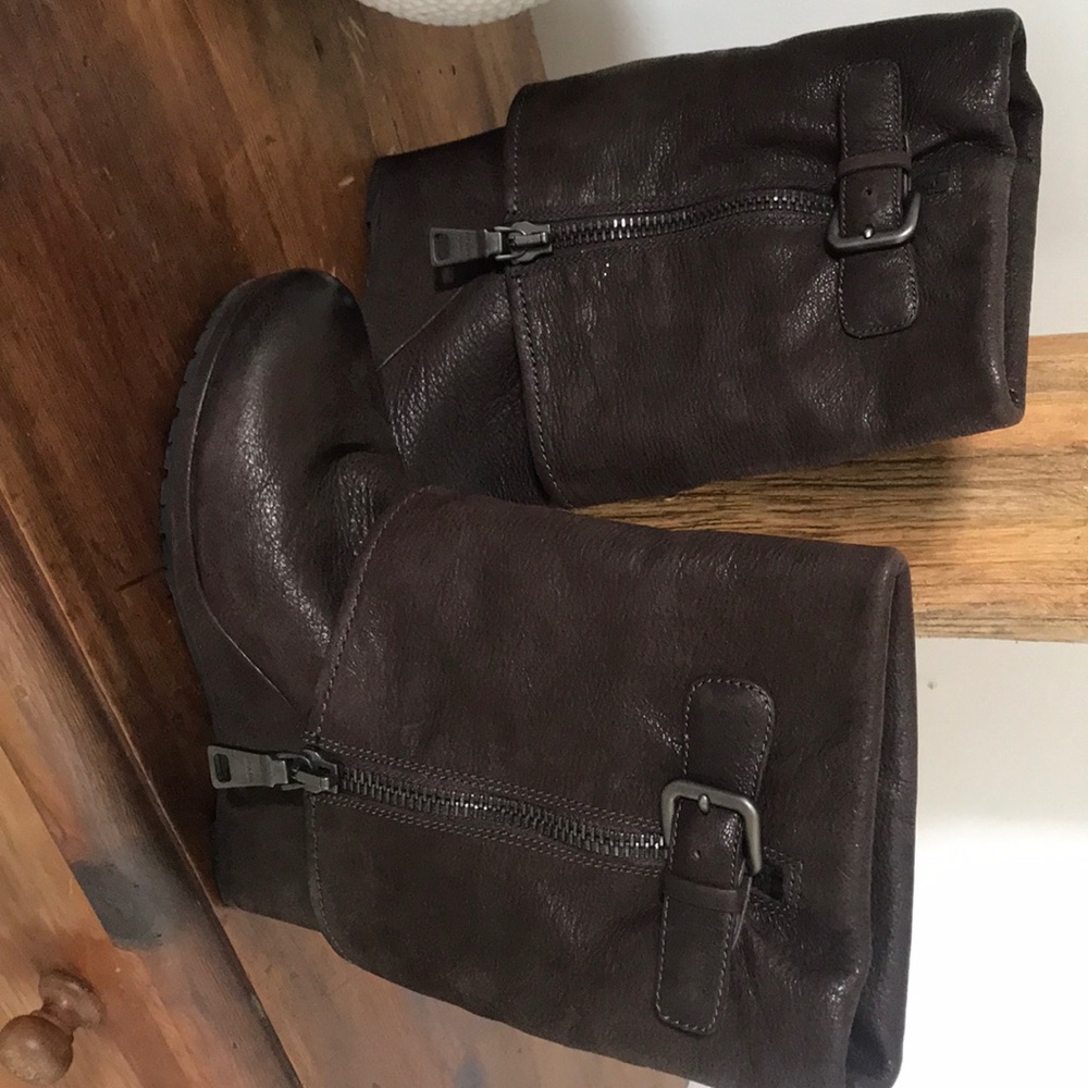 Prada ankle boots deep brown leather size 9
